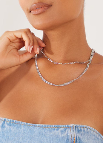 Двойное женское колье цепочка No Brand (314911274)