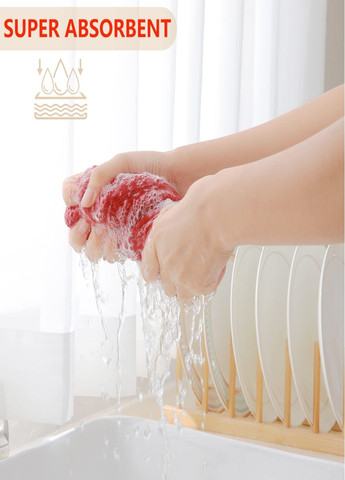 Набір кухонних рушників зі 100% бавовни - Вафельні серветки для кухні 34*34 см 6 шт Червоний Aquarius однотонний червоний