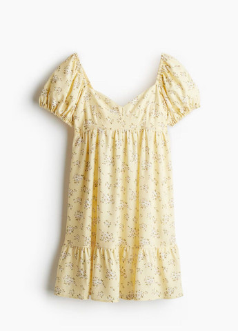 Світло-жовтий кежуал сукня H&M з квітковим принтом