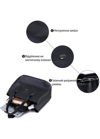 Сумка шоппер жіноча з натуральної шкіри на плече середня Чорний 39053 Shvigel (353302638)