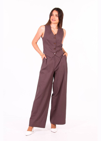 Жилетка костюмна літня жіноча 007 льон коричнева Актуаль (298502210)