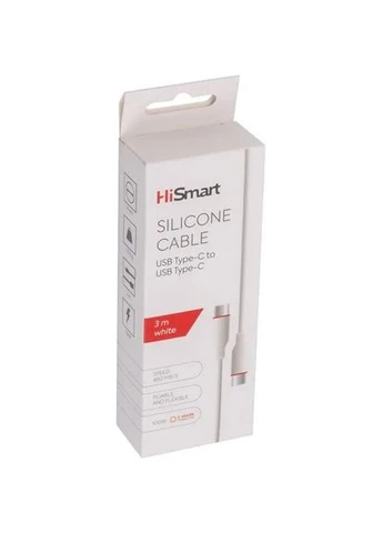 Кабель USB Type-C - Type-C 100 Вт 3 м White (CA916368) HiSmart (401263845)