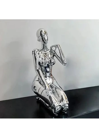 Большая статуэтка Киберпанк Геноид Хаджиме Сораяма Hajime Sorayama серебряная Seli No Brand (393504077)