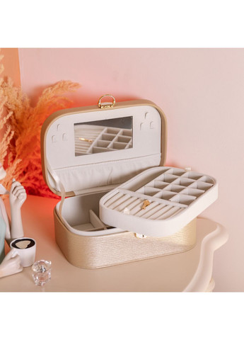 Шкатулка для украшений из эко кожи 2 яруса с замком органайзер для ювелирных изделий HP-5-1CR (A-033839) Yiwu (356729164)