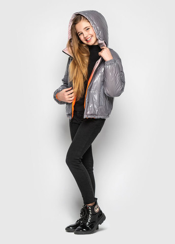 Комбинированная демисезонная двухсторонняя куртка ультра - оранж. Cvetkov Кора