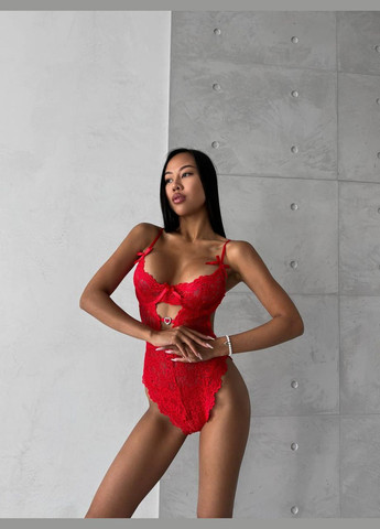 Красный женский боди с открытым доступом с юбкой Simply sexy