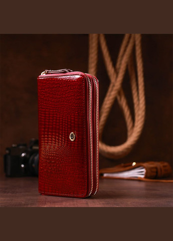 Клатч женский кожаный с двумя отделениями 18907 Бордовый st leather (306881515)