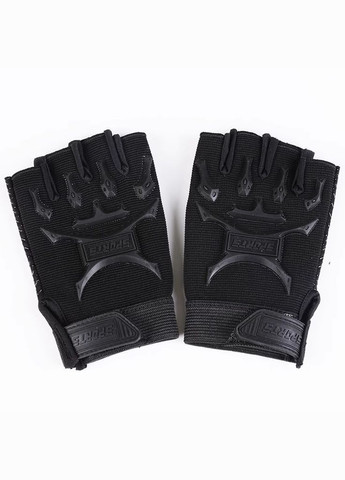 Дитячі спортивні рукавички з відкритими пальцями з захистом на кісточки чорні ( 12 років) No Brand (315599630)