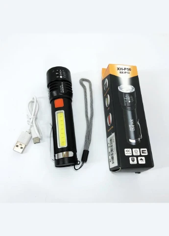Ліхтар акумуляторний BL-P716-P50+COB white+red, Портативний світлодіодний ліхтар із зарядкою Bailong (381039555)