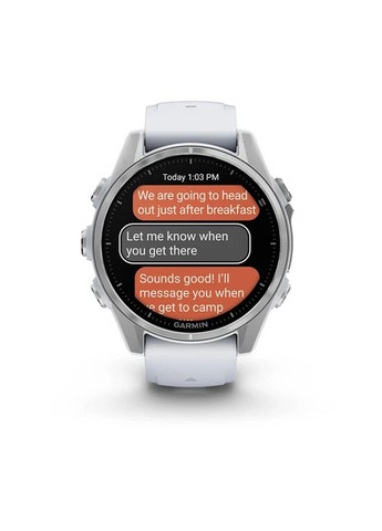 Смарт-годинник Fenix 8 43mm AMOLED Silver with Whitestone Silicone (010-02903-06) Garmin (351559726)