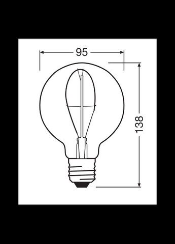 Лампочка 4058075760950 Led Vintage 1906 E27 3.4W 1800K 100Lm IP20 (066549) Osram (305754615)