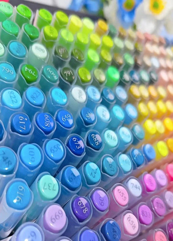 Акриловые маркеры GuangNa GN.8101 Brush Tip 200 шт | Художественные маркеры с кисточным наконечником для рисования No Brand (352192375)