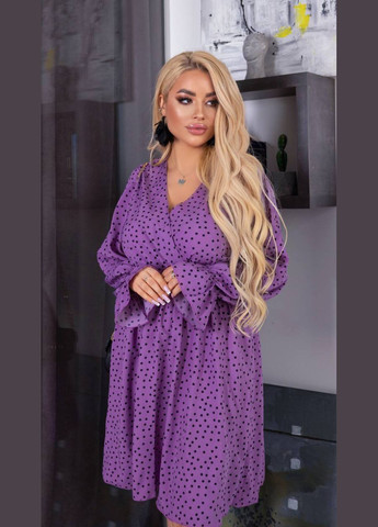 Фіолетова жіноча сукня на запах із софту колір фіолетовий р.54/56 452613 New Trend