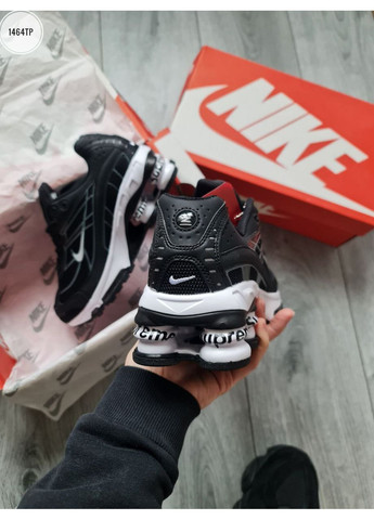 Черные демисезонные кроссовки мужские nike shox ride2 supreme black / white найк шокс No Brand