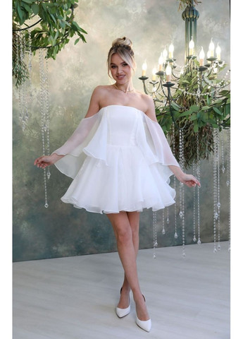 Білий коктейльна плаття бебі долл FashionYouWant однотонна