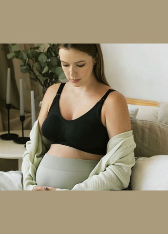 Чорний бюстгальтер-топ для годування безшовний - Mommy Bag
