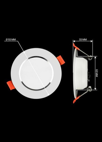 Світильник світлодіодний DF-6W 6Вт білий круглий 5000К (00-00019667) BIOM (315138660)