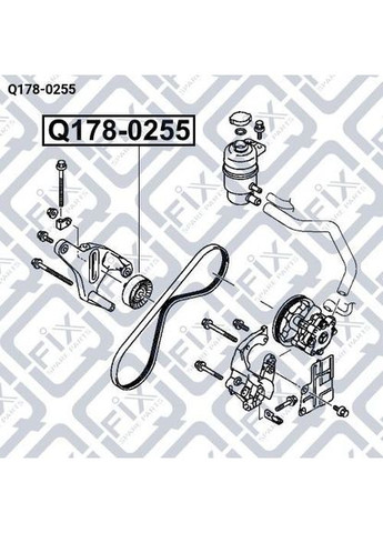 Ролик натягувача ременя генератора Q178-0255, Mitsubishi Outlander II 3.0 2006-2012 OEM 1341A012 Q-FIX (354823023)
