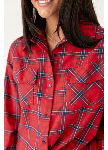 Клітчаста сорочка з напівкруглим низом Lurex Рубашка (370379828)