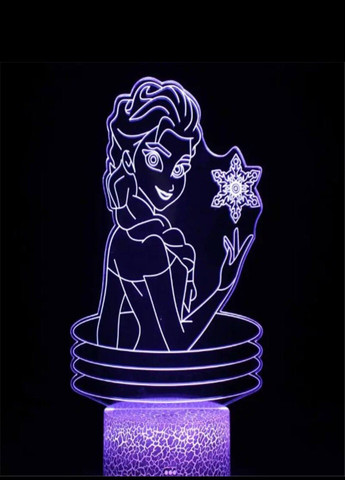 -лампа Эльза, подарок для фанатов принцесс Диснея, светильник или ночник, 7 цветов, 4 режима и пульт 3D (278260738)