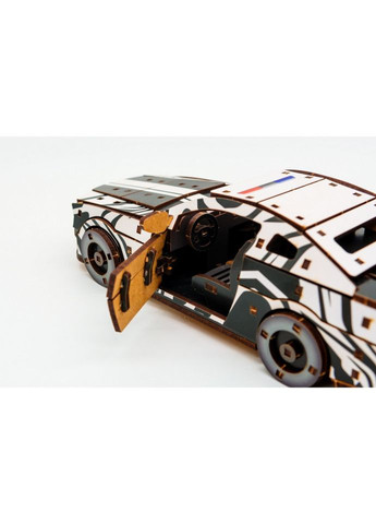 Дерев'яний 3D конструктор "Muscle car GT" Puz-00639, 162 деталі, білий PuzzleOK (327321760)