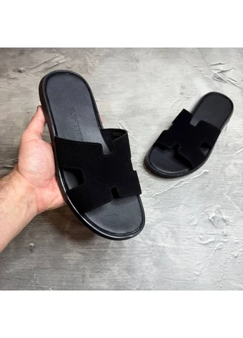 Черные шлёпанцы мужские натуральная замша No Brand