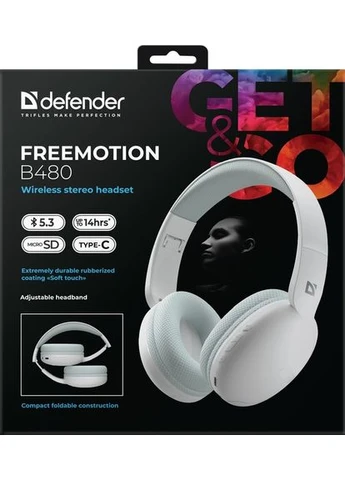 Гарнитура FreeMotion B480 Bluetooth White (63480) Defender (383420926)