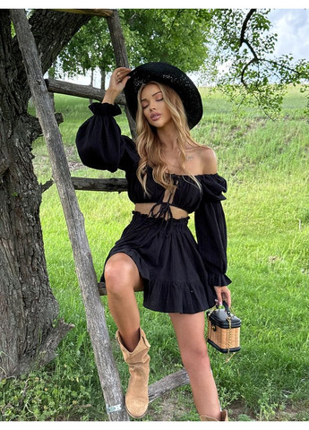 Жіночий літній костюм ROYAL (ліф-топ + міні-спідниця) (mil568) milirud (365860030)