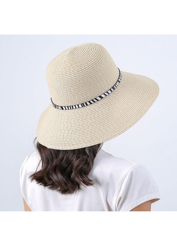 Шляпа со средними полями женская с ремешком целлюлоза бежевая АЛТА LuckyLOOK 808-270 (336025380)