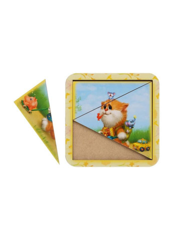 Дерев'яний пазл-вкладиш "Котик - 1" (ПСД112) PSD112 розрізний Ubumblebees (302010189)