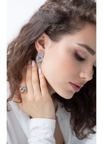 Серьги серебряные Мальвы Rose 925 Флора Skifska Etnika (364202875)