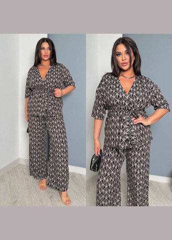 Костюм штапель,кофта на запах и брюки с карманами No Brand (329421978)