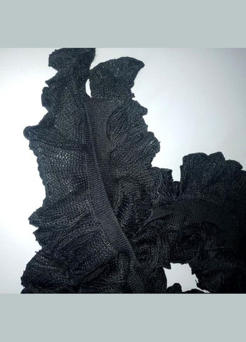 Шарф женский черный с воланами красивый аксессуар + подарок No Brand (337359558)