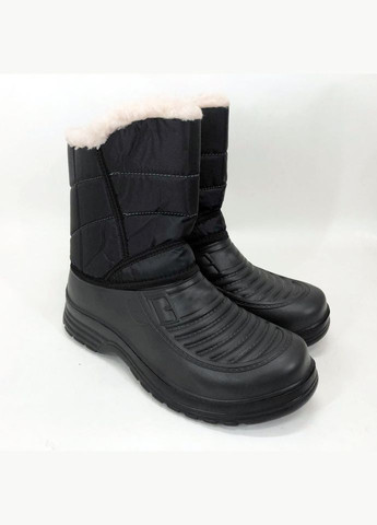 Черные зимние сапоги мужские короткие утепленные. удобная рабочая обувь для мужчин Trend