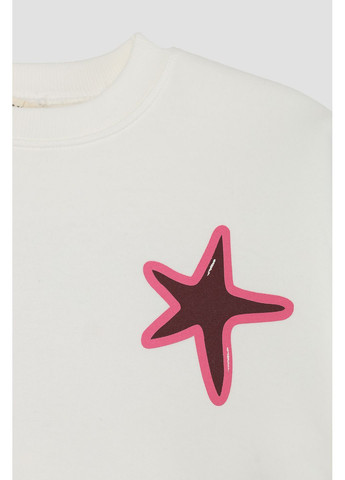 Yuki світшот для дівчинки колір молочний цб-00284515 молочний футер