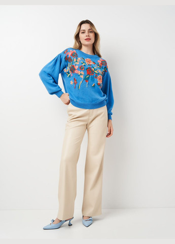 Світло-синій демісезонний светр з вишивкою H&M