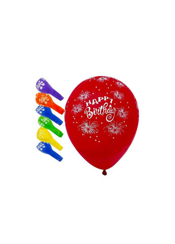 Шарики 12' (30 см) (10шт/уп) 5-стр. фейерверки PELICAN Happy Birthday (362716018)