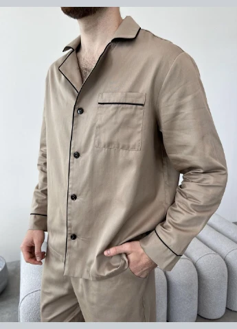 Піжама чоловіча з cатину (штани+сорочка), Iced Coffee Cosy (322463553)