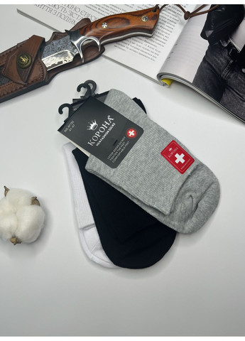 Комбіновані шкарпетки набір 3 пари бавовняні високі Корона (361205574)