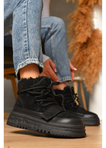 Угги женские на меху черного цвета Let's Shop (365726786)