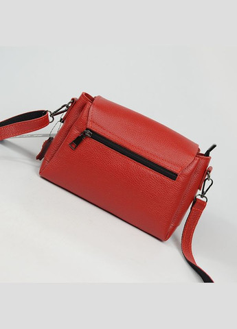 Красная маленькая женская молодежная кожаная сумка кросс-боди через плечо на три отделения Serebro (285895827)