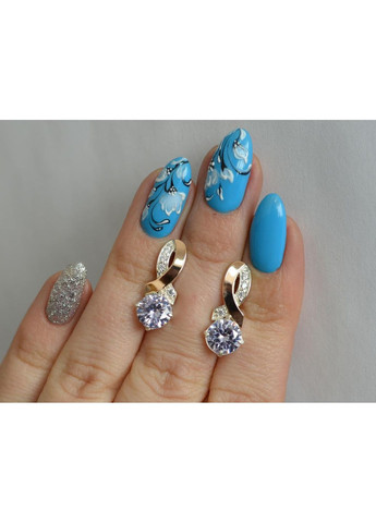 Серебряные серьги с напайками из золота Silver Style (366813515)