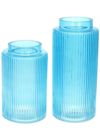 Ваза декоративна ancient glass "прозора лазур", яскраво-блакитне скло Bona (282594263)