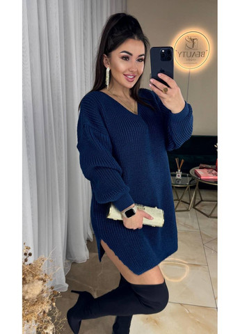 Синя в'язана сукня-туніка Osoblyva