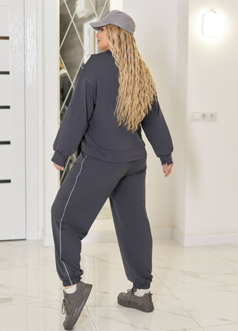 Женский спортивный костюм из двунити с V-образным вырезом и молнией Tik-Tak (340334704)