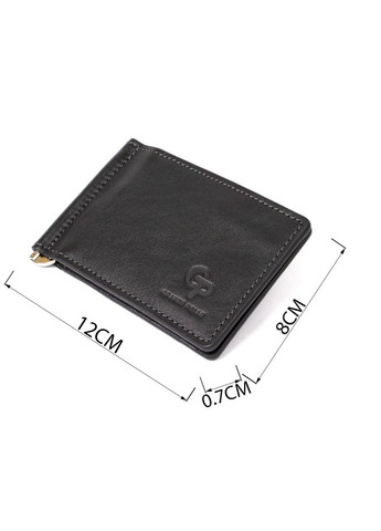 Чоловічий шкіряний затиск для грошей 11475 Чорний Grande Pelle (329151676)