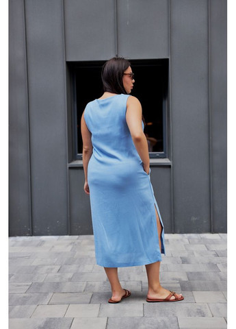 Светло-голубое платье 24.2366 xl небесный AKSAN однотонное