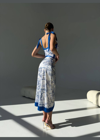 Комбинированный летний изысканный купальник в комплекте с парео слитный No Brand