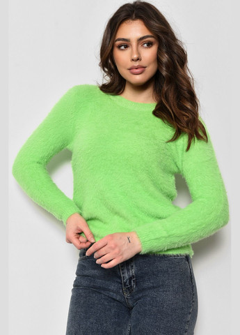 Салатовый зимний свитер женский из ангоры салатового цвета пуловер Let's Shop