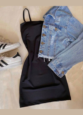 Черное кэжуал женское платье FINO Mode однотонное